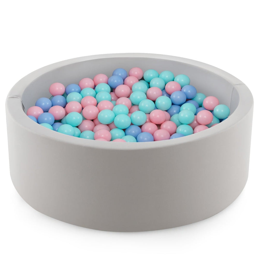 90 x 30cm Soft Round Ball Pool for Toddlers &amp; Baby with 200 Ocean Balls and Storage Bag-Pink