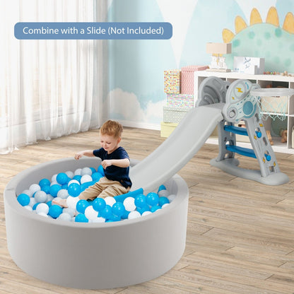 90 x 30cm Soft Round Ball Pool for Toddlers &amp; Baby with 200 Ocean Balls and Storage Bag-White