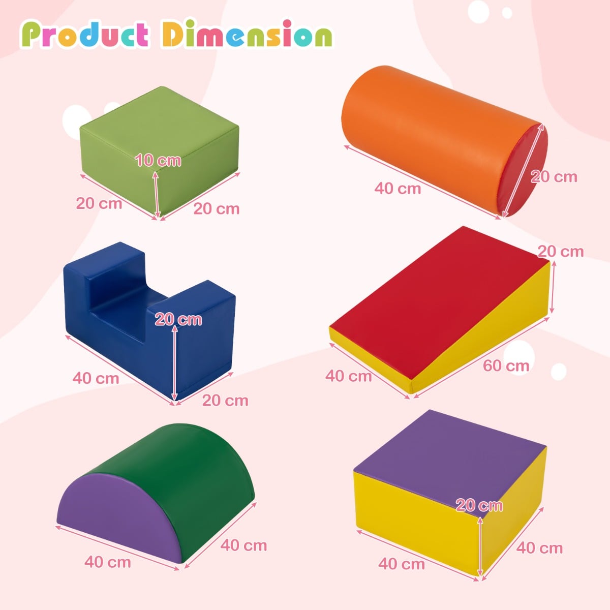 Foam Climbing Blocks with PU Cover for Toddlers 1-3-Purple