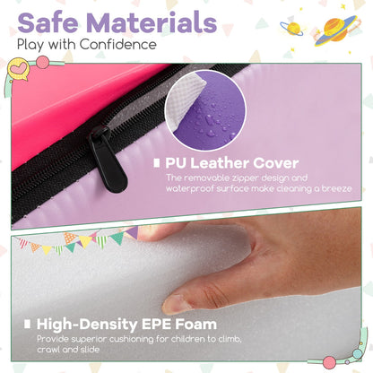 4-Piece Soft Toddler Corner Climbing Sliding Blocks for Babies and Toddlers-Multicolour