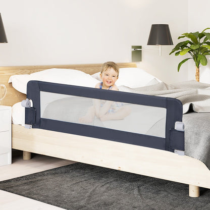 Foldable Bed Rail with Adjustable Safety Strap for Toddlers-Grey