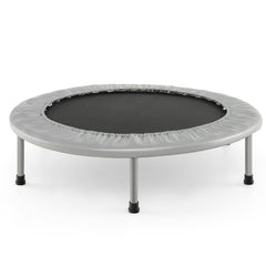 Foldable Mini Trampoline with Springs and Padded Cover-Grey