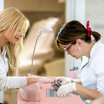 Folding Manicure Nail Table with Electric Dust Collector-Pink