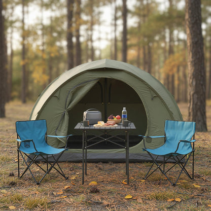 Folding Roll-up Aluminium Camping Table for 4-Black