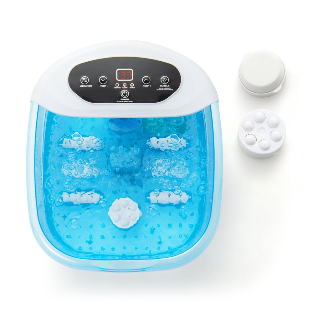 Foot Spa Massager with Removable Pedicure Stone-Blue