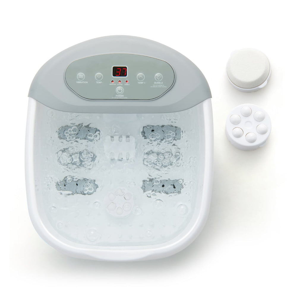 Foot Spa Massager with Removable Pedicure Stone-Grey