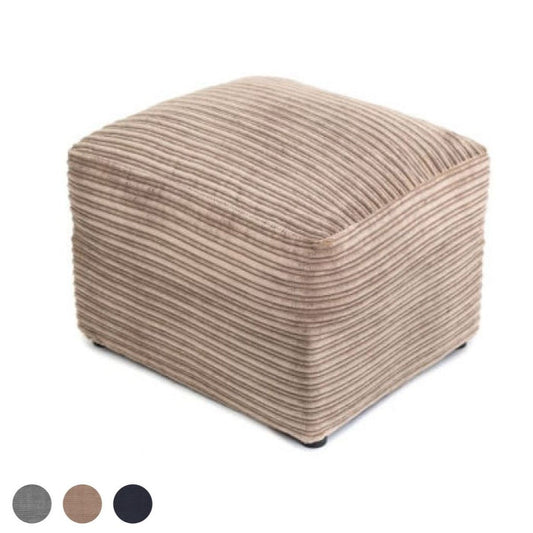 Porto Jumbo Cord Footstool - Brown