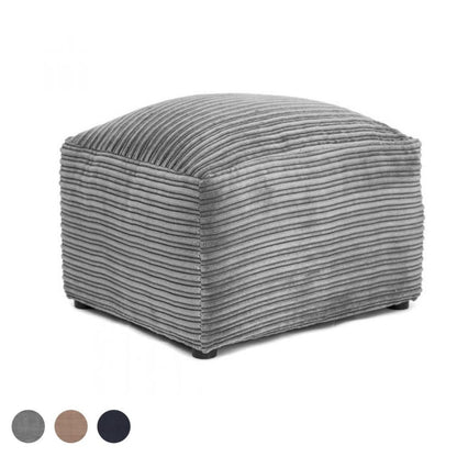 Porto Jumbo Cord Footstool - Grey