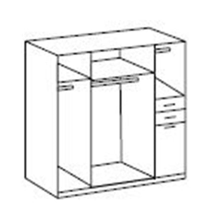 Wardrobe - FRESNA 4 Door Wardrobe White 180cm