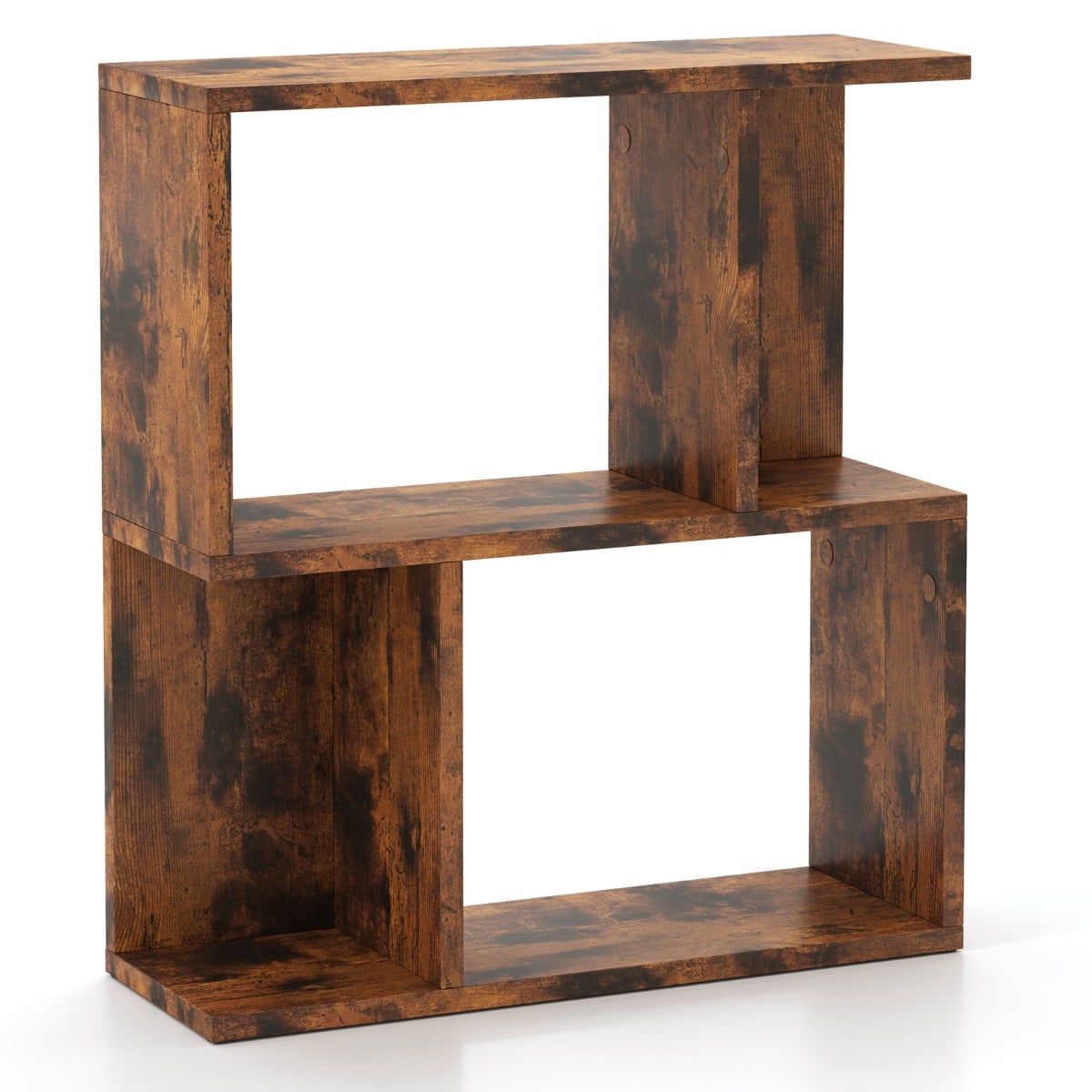 3-Tier Freestanding Bookshelf for Home Office-Rustic Brown