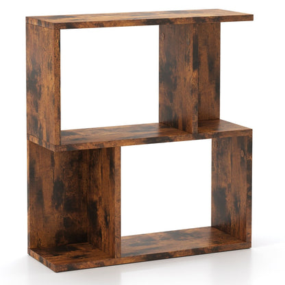 3-Tier Freestanding Bookshelf for Home Office-Rustic Brown