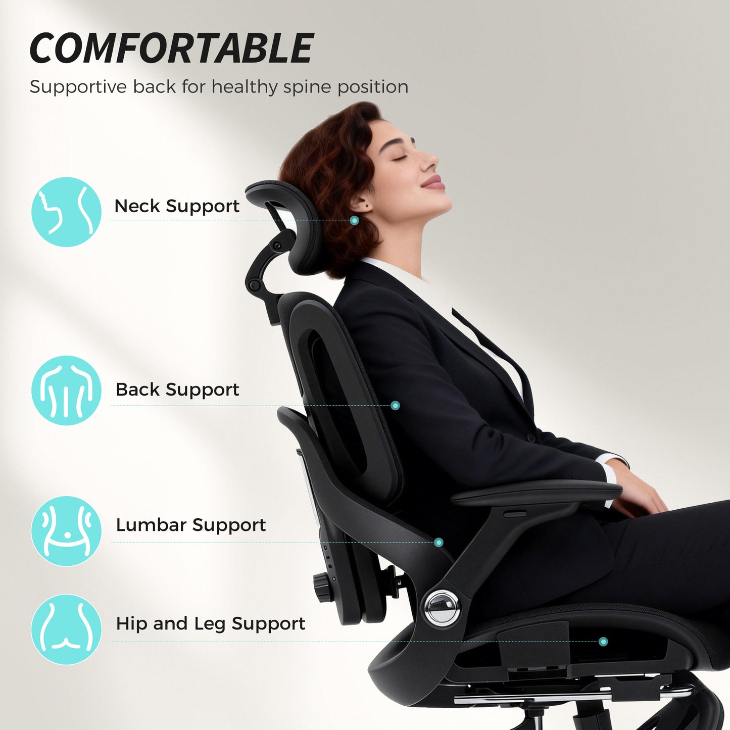HOMCOM Ergonomic Office Chair, High Back Mesh Desk Chair, Black