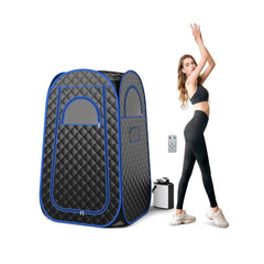 Full Body Steam Sauna Tent with 3L Steam Generator for Single Person-Black