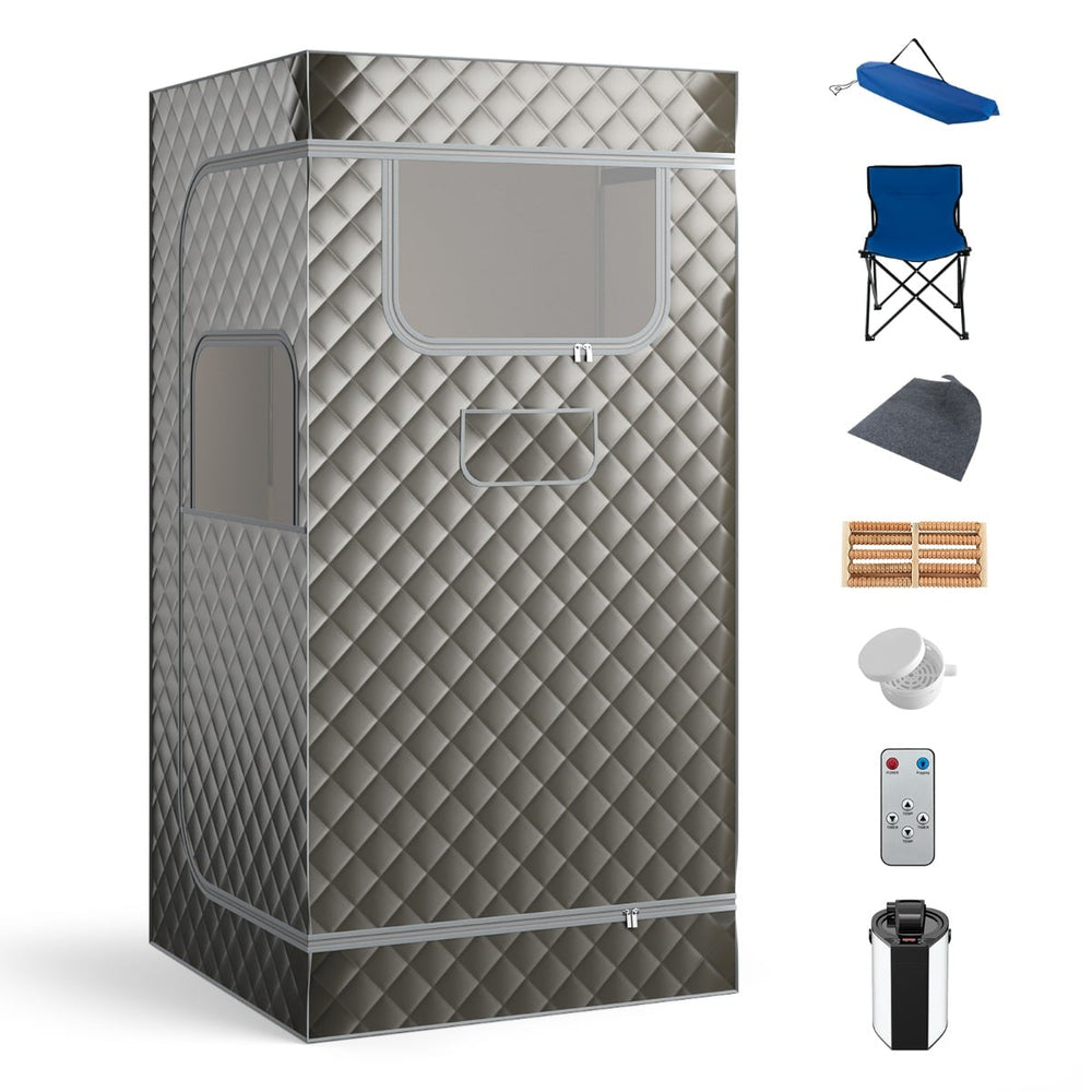 Portable Steam Sauna for Home with 3L Steam Generator-Grey