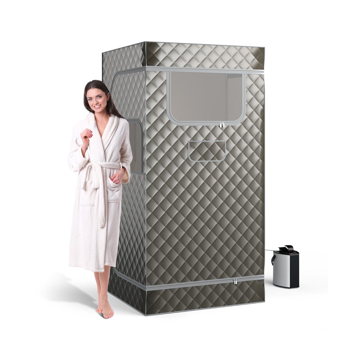 Portable Steam Sauna for Home with 3L Steam Generator-Grey