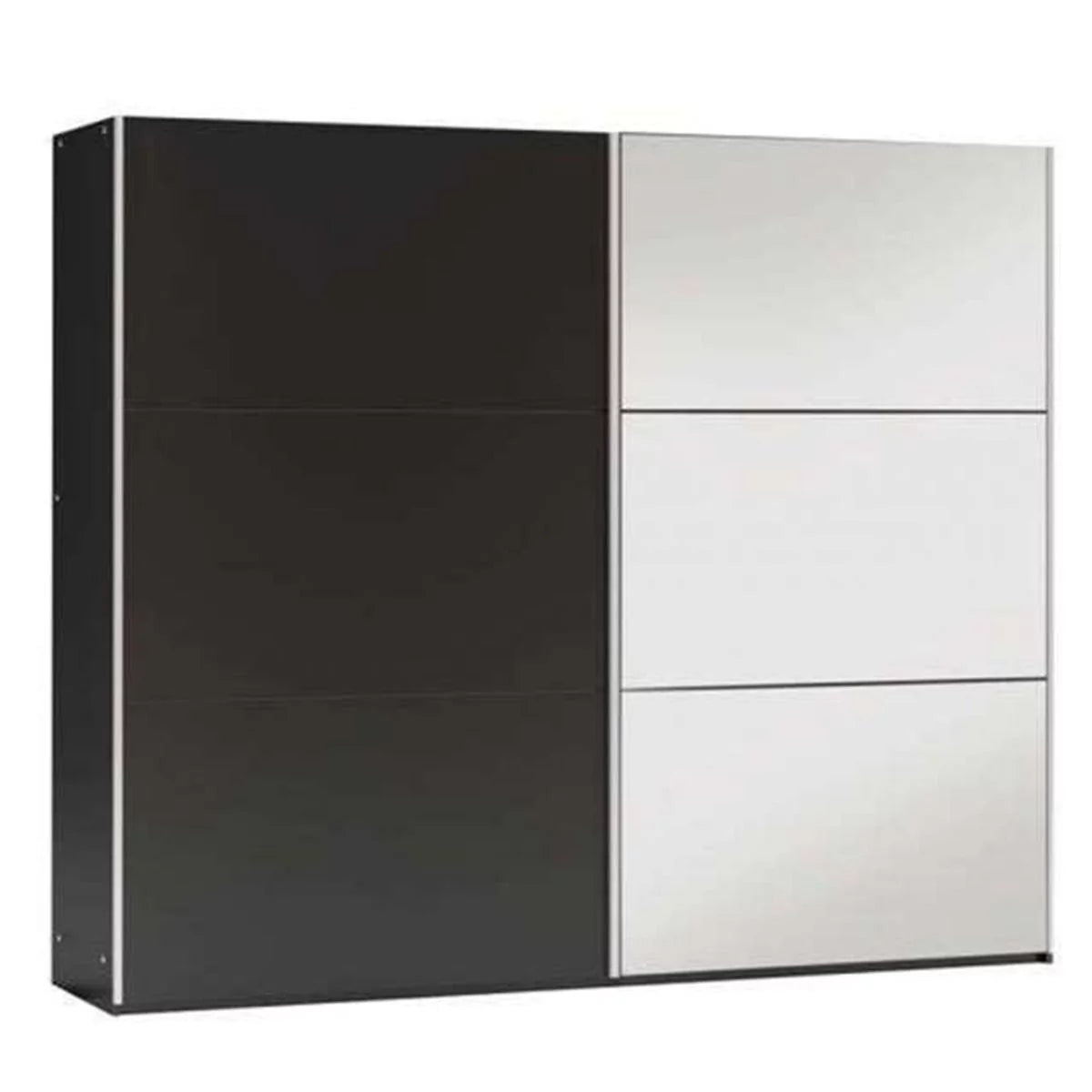 Boris 250cm Sliding Door Mirror Wardrobe - White, Black, Grey