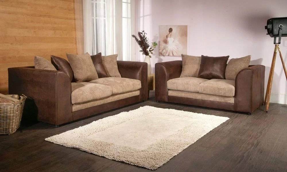 Benson 3 Seater Sofa - Brown and Beige