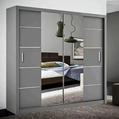 Lisbane Grey Sliding Door Wardrobe - 150cm,180cm and 203cm