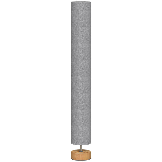 HOMCOM LED Floor Lamp for Living Room, 120cm Modern Standing Lamp with 3000K/4500K/6500K Colour Temperatures, Linen Shade and Wooden Base, Grey