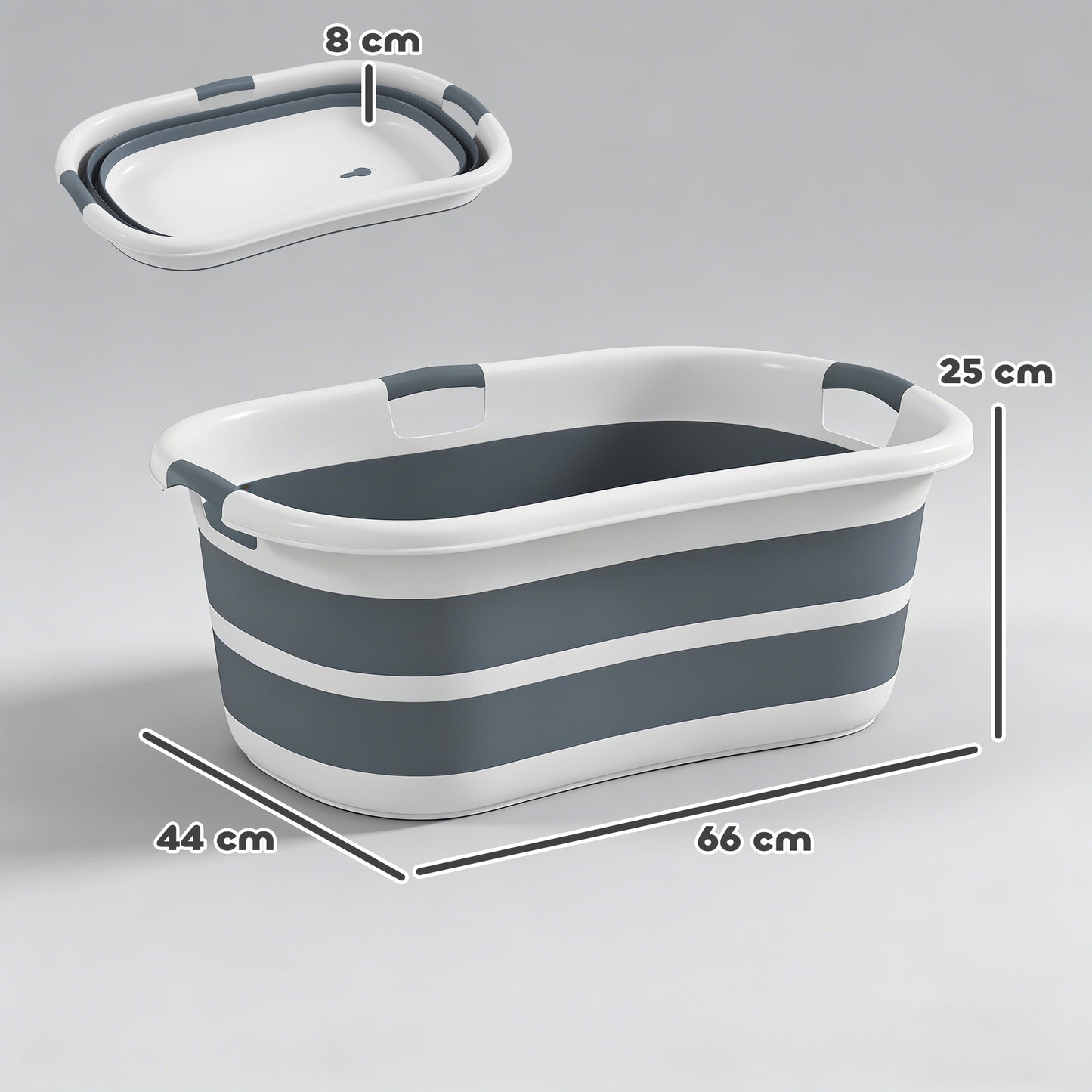 PawHut Dog Bath Tub, Portable Foldable Dog Bathtub with Drainage Hole, for Small Dogs Puppies Grey