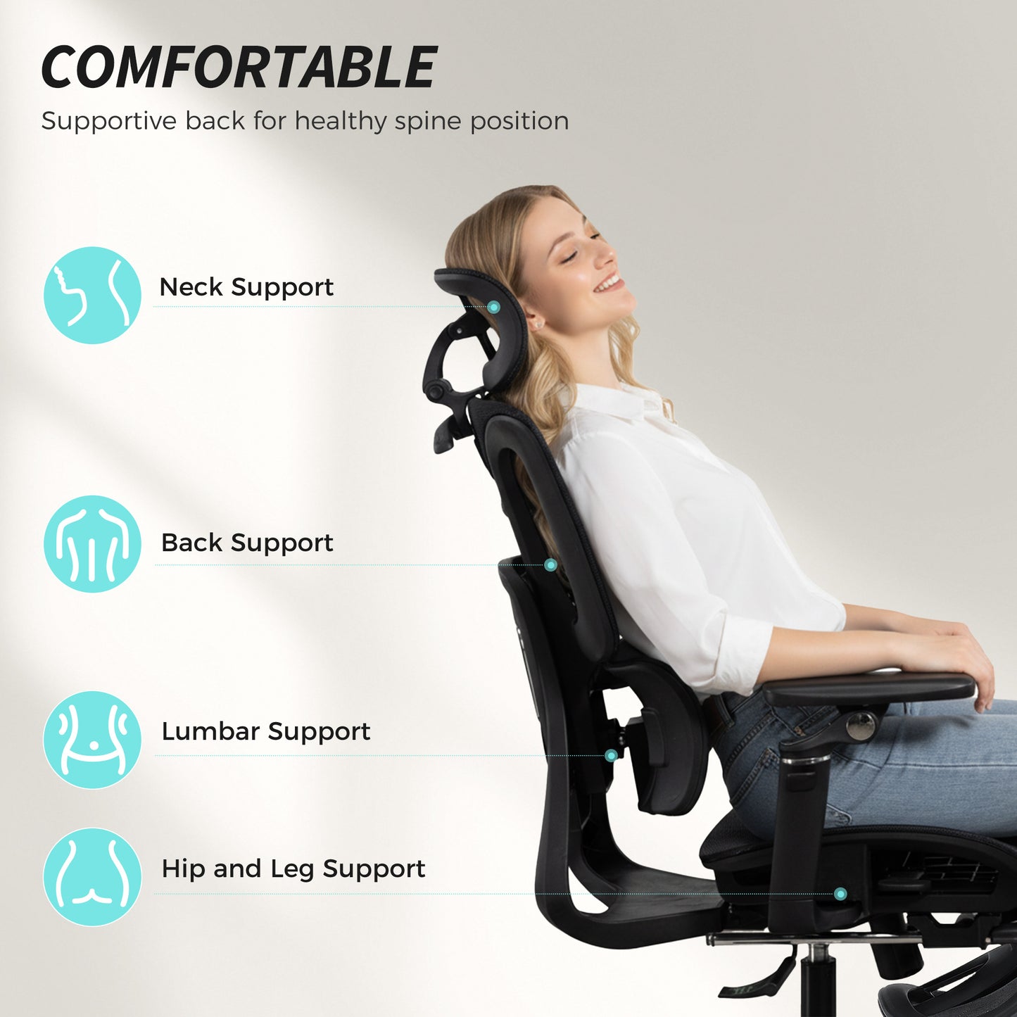 HOMCOM Ergonomic Office Chair, High Back Mesh Desk Chair, Black