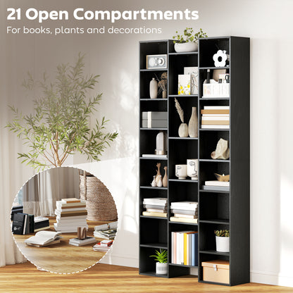 HOMCOM 21-Compartment Bookshelf - Black