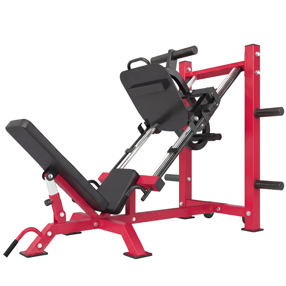SPORTNOW Leg Press Machine with Wheels and Calf Block, Adjustable Squat Machine for Home Gym, 455KG Capacity