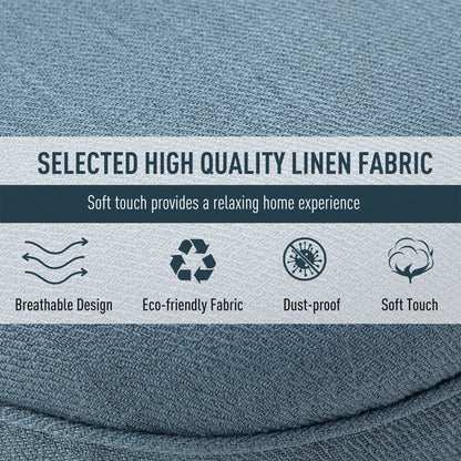 HOMCOM Tub Chair, Armless Single Sofa, Modern Button Tufted Armchair, Upholstered Linen Fabric Longue Accent Chair for Living Room, Bedroom, Set of 2, Blue