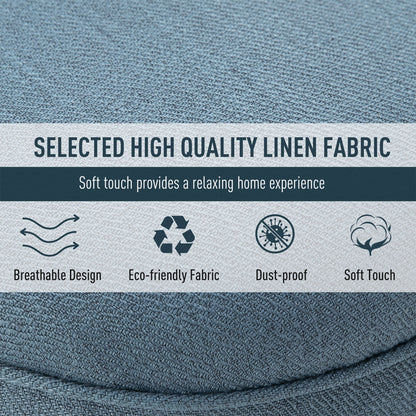 HOMCOM Tub Chair, Armless Single Sofa, Modern Button Tufted Armchair, Upholstered Linen Fabric Longue Accent Chair for Living Room, Bedroom, Set of 2, Blue