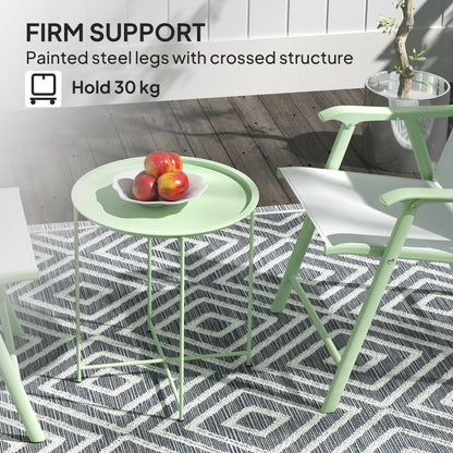 Outsunny Steel Removable Tray Top Garden Table - Green