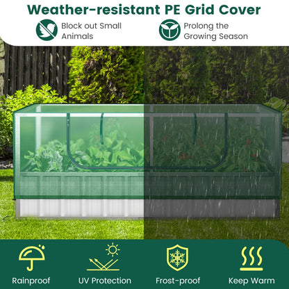 174 x 90 x 70 cm Galvanized Raised Garden Bed with Cover