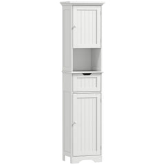 HOMCOM Slim Bathroom Storage Cabinet, with Sensor Lights - White