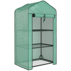 Outsunny Three-Tier Mini Greenhouse - Green