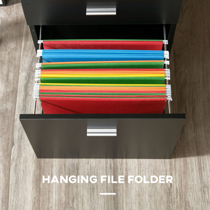 HOMCOM L-Shaped Computer Desk Table with Storage Drawer, Home Office Desk Corner Industrial Style Workstation for A4 Files 143.5 x 143.5 x 76cm, Black