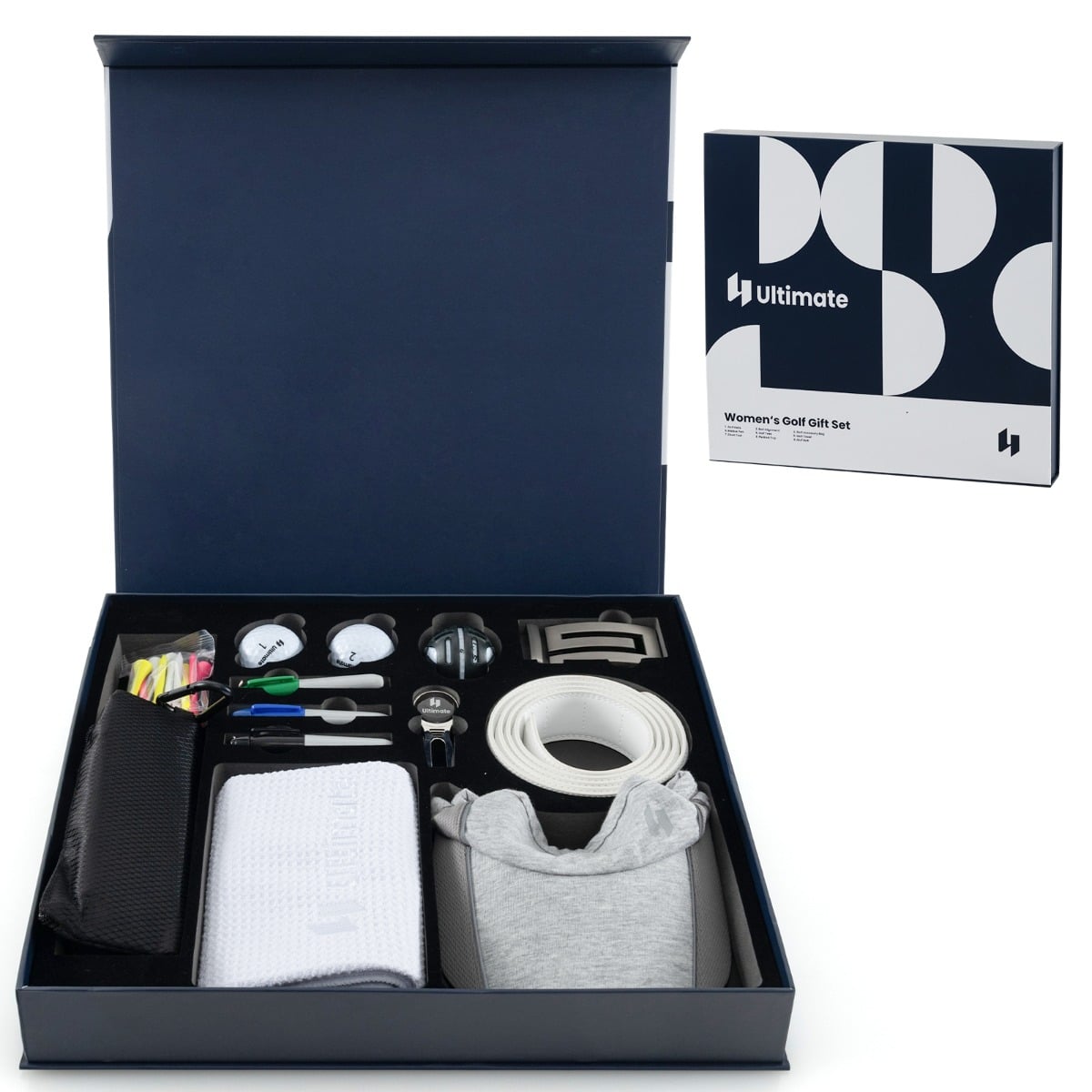Complete Golf Accessories Set with Golf Balls Golf Tees Golf Towel Golf Belt and Golf Hat