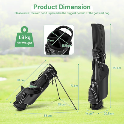 Golf Stand Bag with 4 Way Dividers-Black