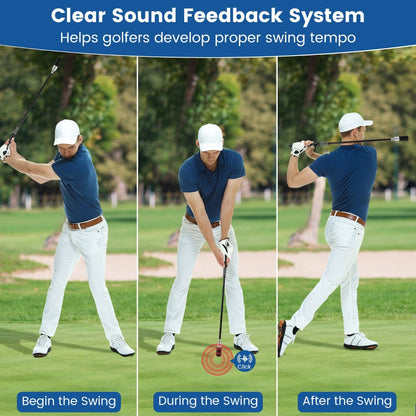 Golf Swing Trainer with Click Sound and Weight Golf Warm-up Practice Tool-Black