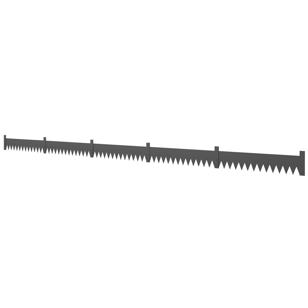 Outsunny 5pcs Garden Fence, Metal Picket Fence Panels, 115x15cm, Black