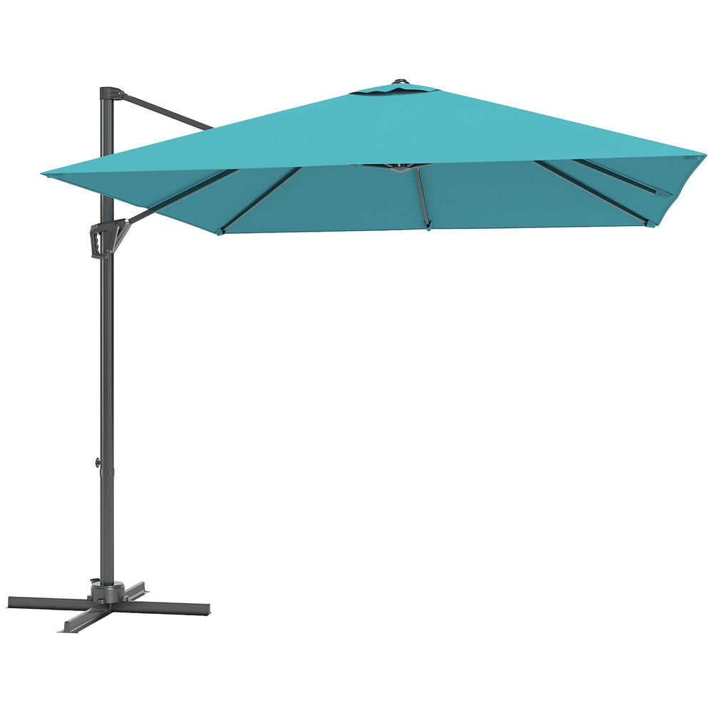 Outsunny Patio Offset Parasol Umbrella - Blue