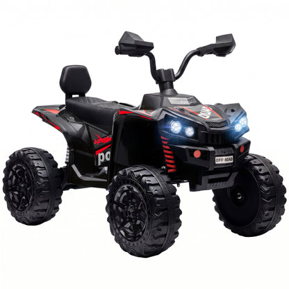 AIYAPLAY 24V 2 Seater Electric Quad Bike for Kids, Ride On Car ATV Toy w/ Forward Backward, for Boys Girls 3-8 Years, Black