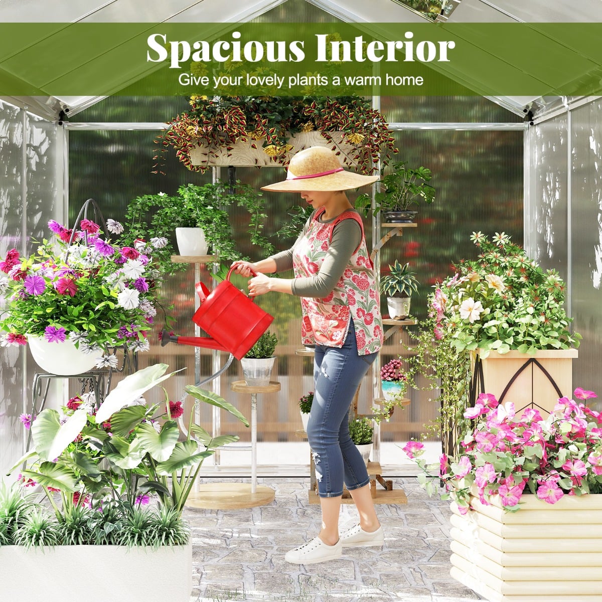 185 x 185 cm/244 x 185 cm Greenhouse Large Walk-in Green House-S