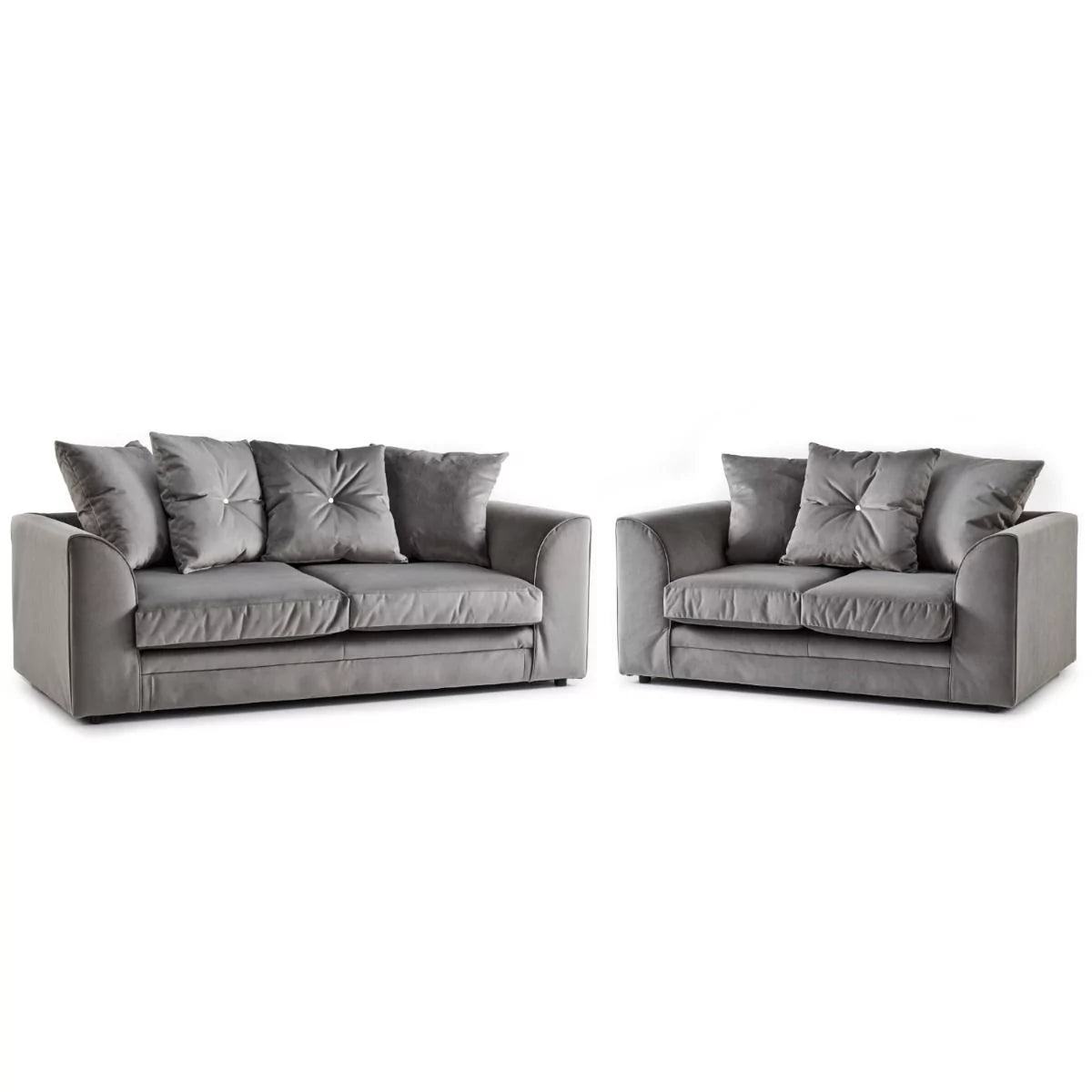 Sorretto Blue Velvet Fabric Corner Sofa - Left and Right Arm