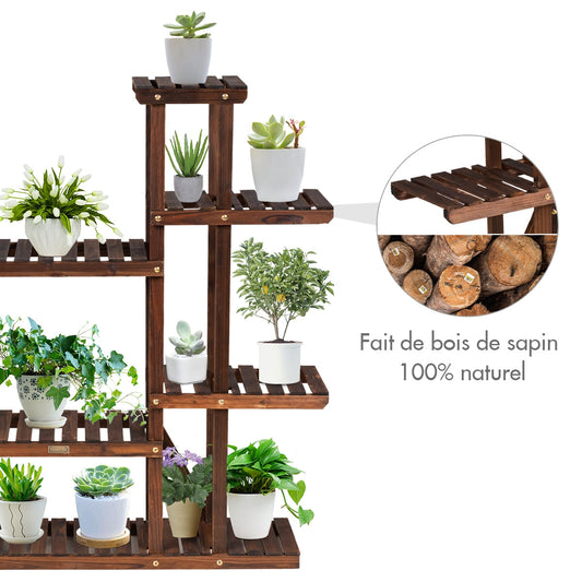 6 Tier Wood Plant Stand Flower Shelf Rack Holder