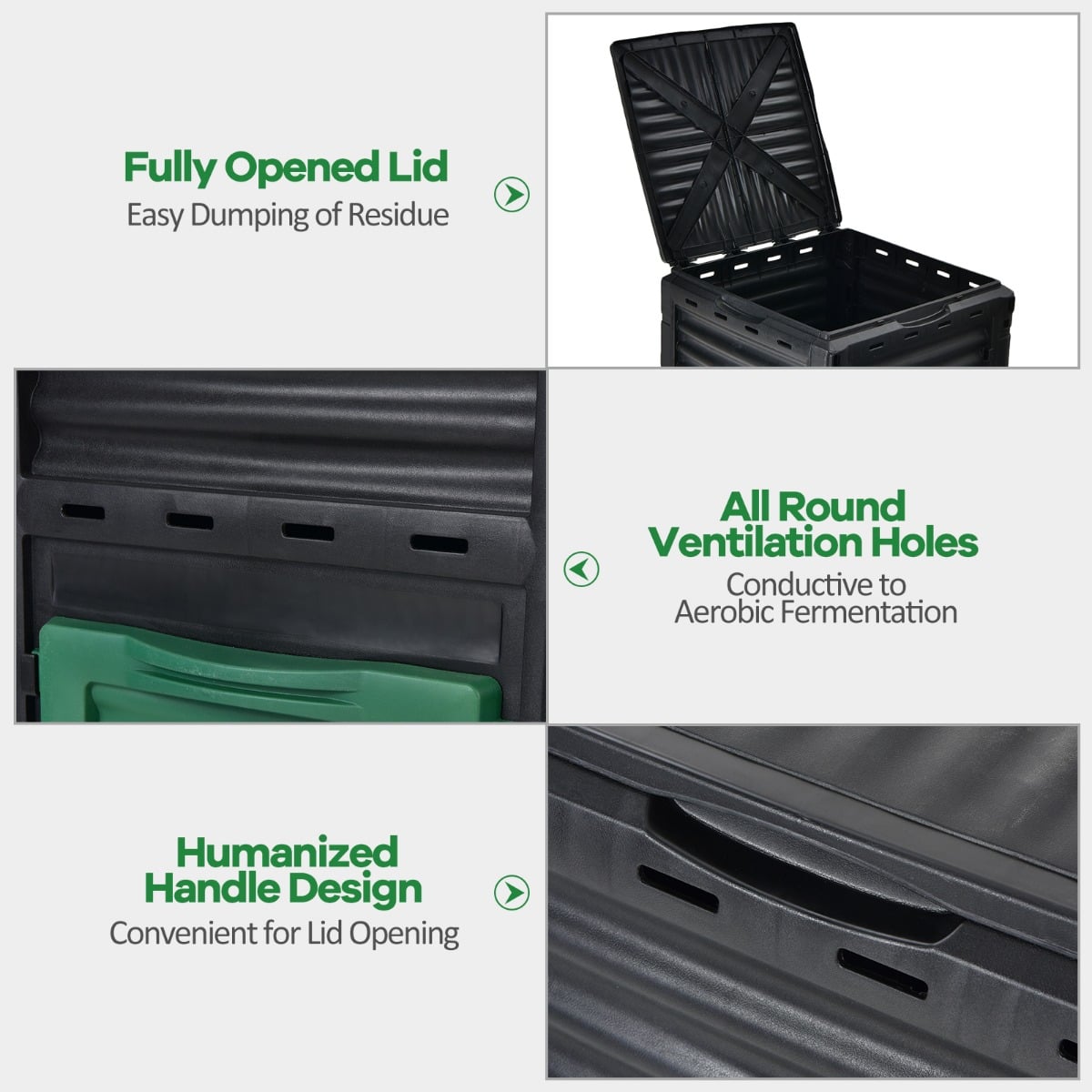 300 Litre Garden Compost Bin-Green