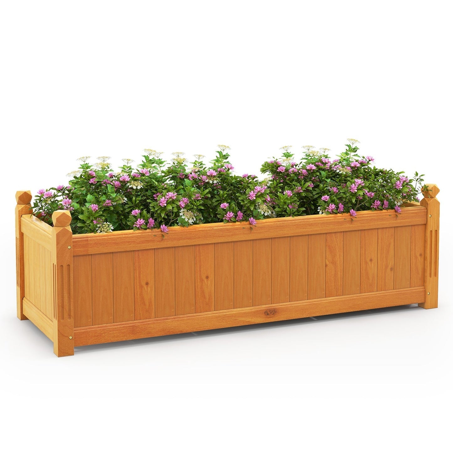 Wooden Raised Garden Bed with Drainage System for Garden