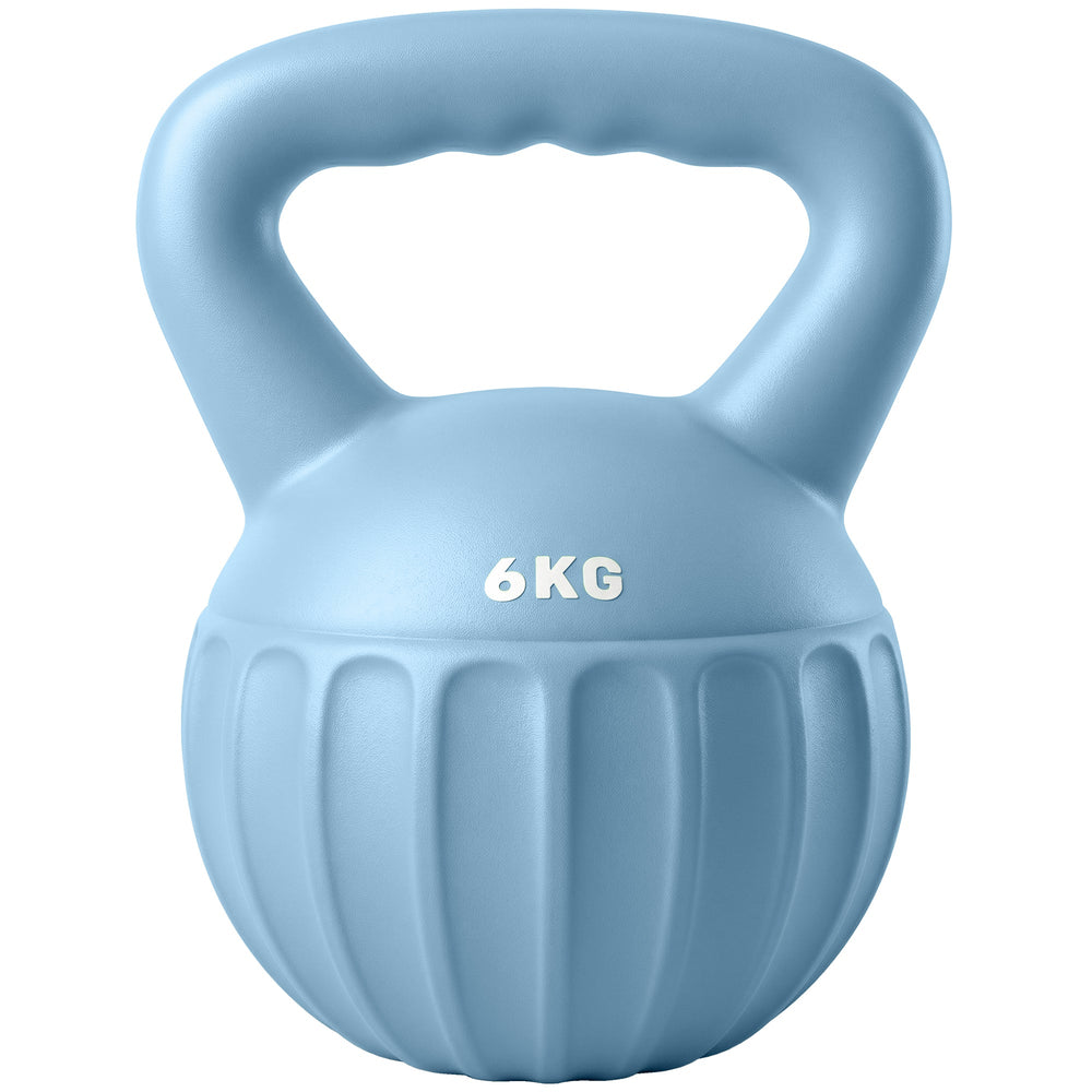 SPORTNOW Kettlebell for Strength Training Kettle Bell with Non-Slip Handle 6 kg Blue