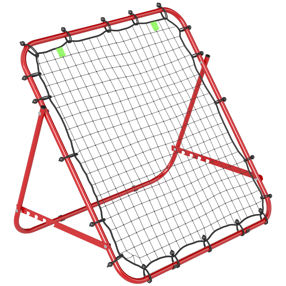 HOMCOM Adjustable Rebounder Net Kickback Target Goal for Teens Adults Training, Red