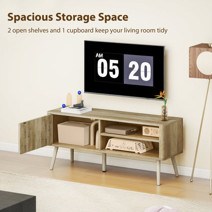 HOMCOM TV Stand Cabinet for TVs up to 55" - Oak