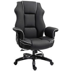 Vinsetto Faux Leather Executive Office Chair, with Contrast Piping - Black/White
