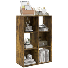 HOMCOM 6-Cube Bookshelf - Rustic Brown